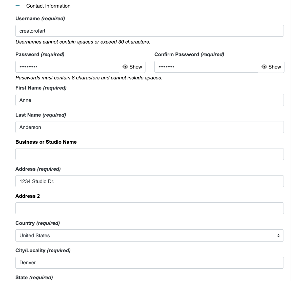 Artist Register Contact Info.png