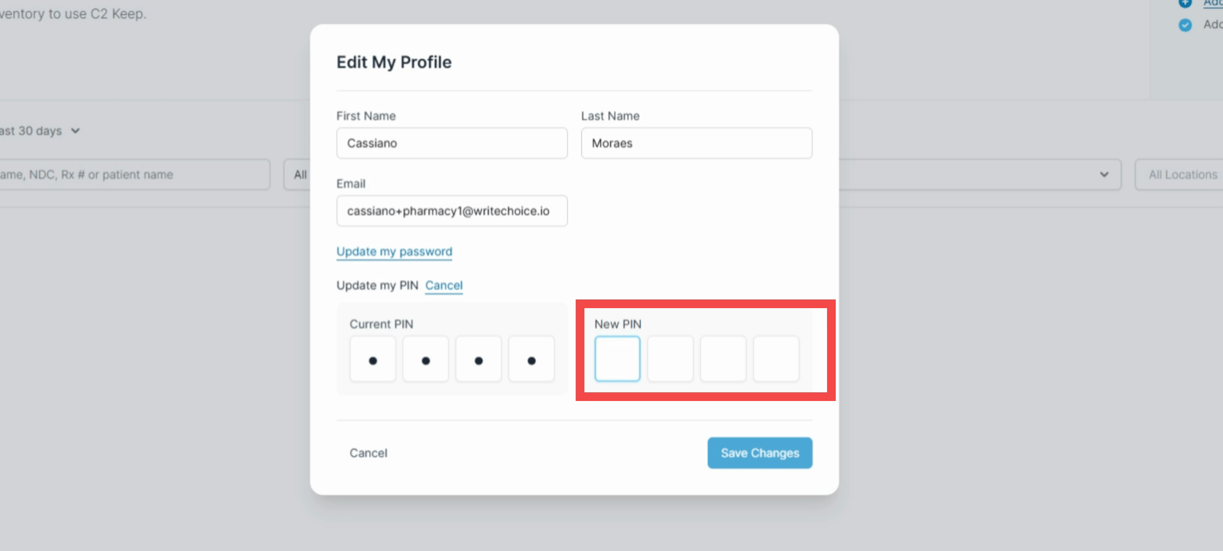 How to update your PIN if you know your current PIN - C2 Keep Help ...