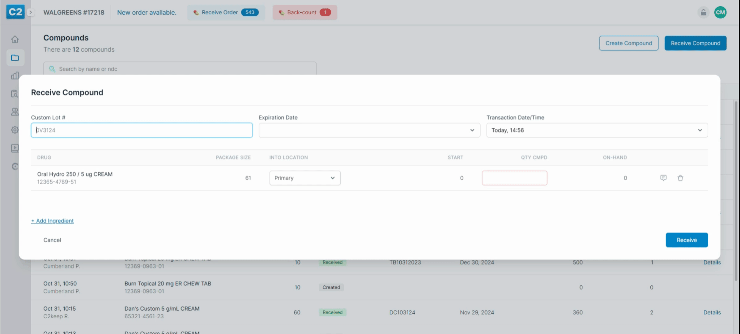 How to receive a custom compound you create - C2 Keep Help Videos ...