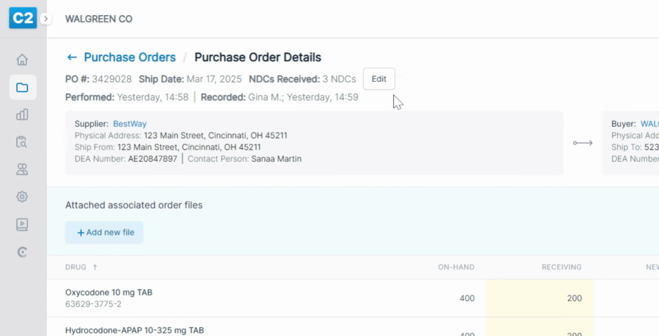 Cs Order Document Adding a CSOS number to a manually purchased order - C2 Keep Help ...