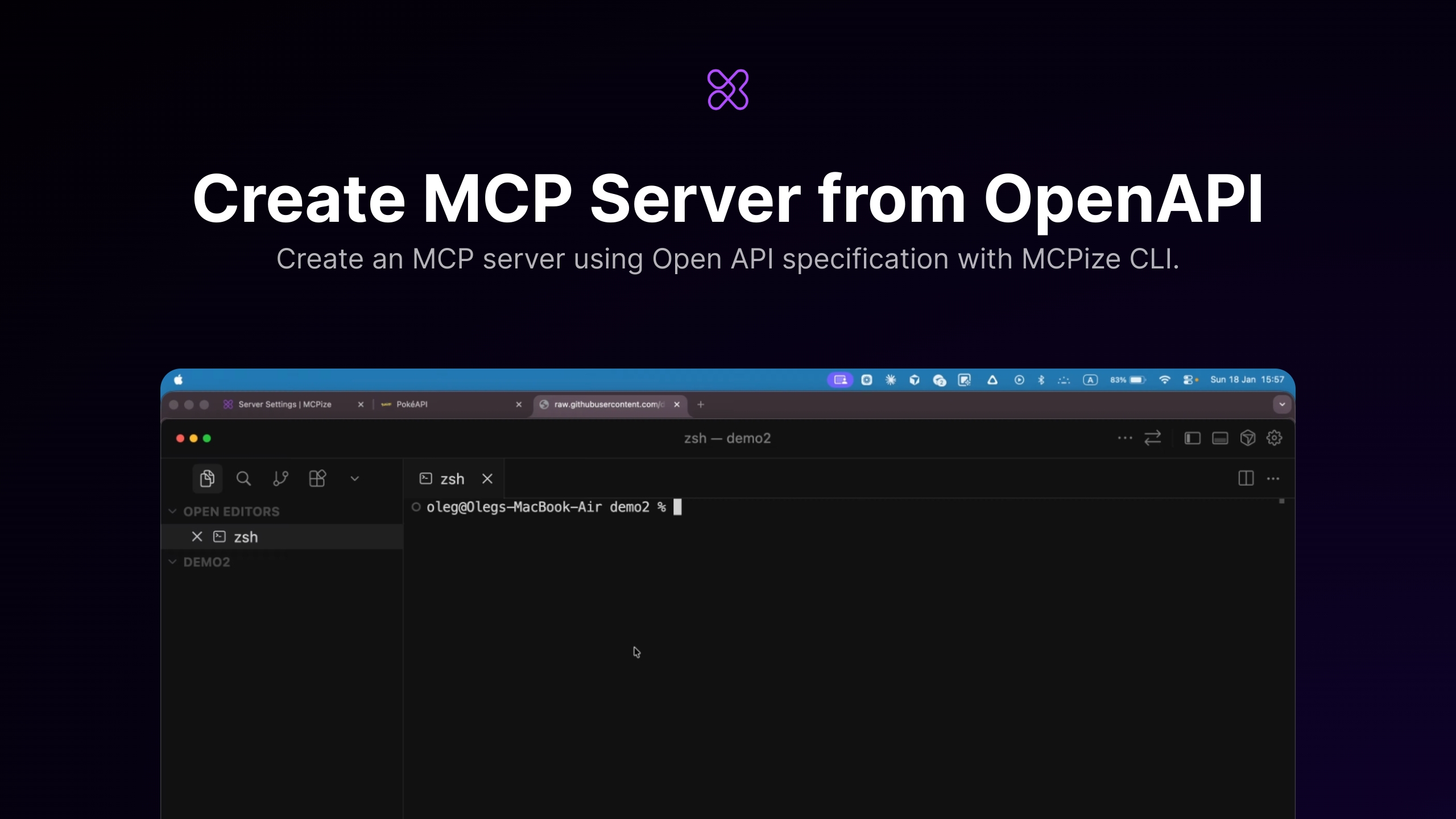 Create MCP Server from OpenAPI via MCPize CLI
