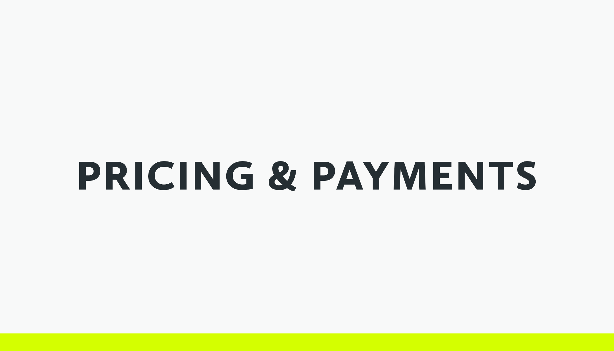 Pricing & payments