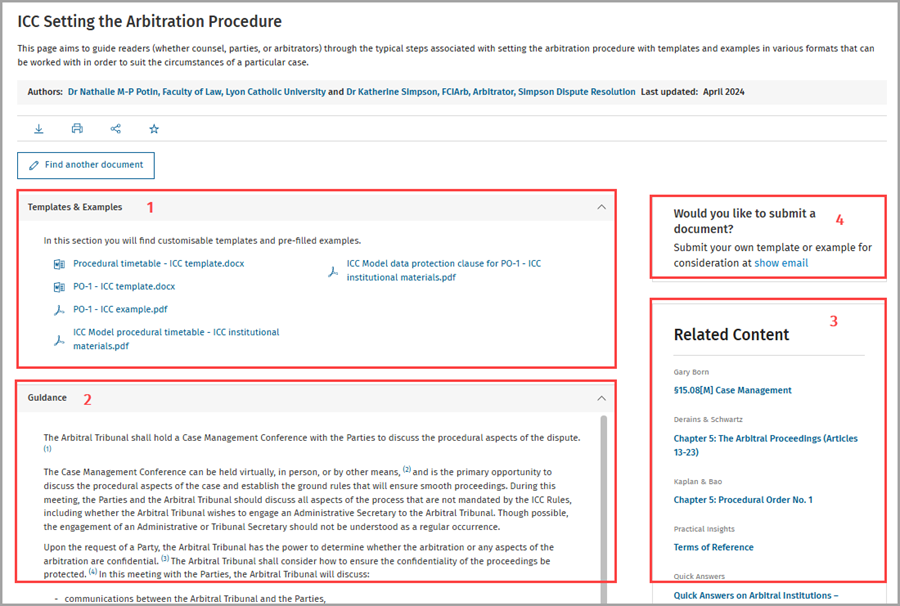 Kluwer Arbitration - Templates & Examples Tool
