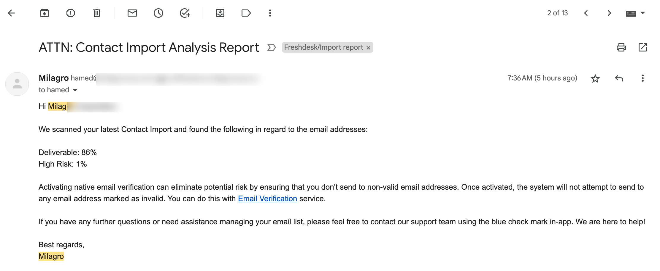 Email Sample