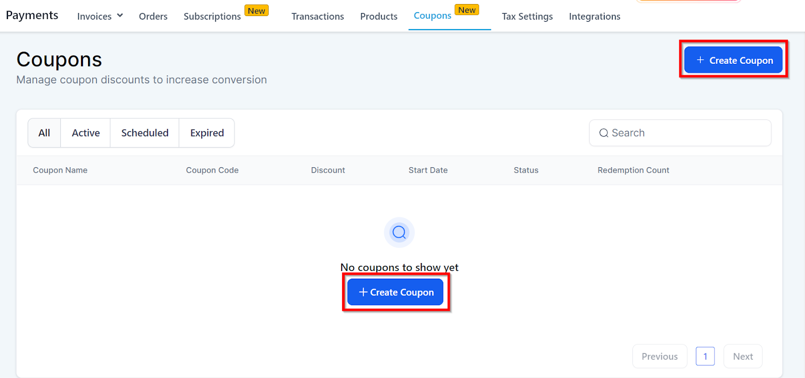 Creating a coupon