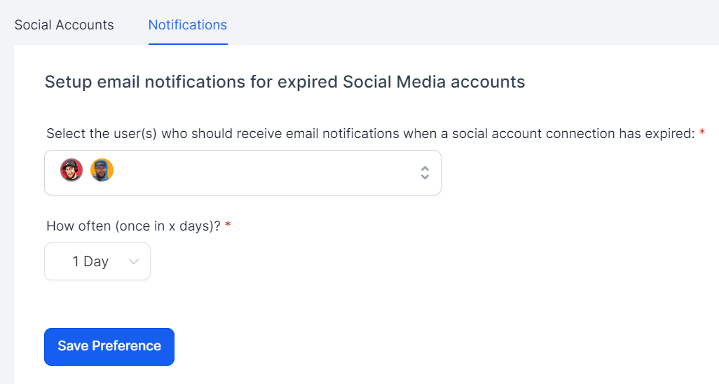 Setup email notification
