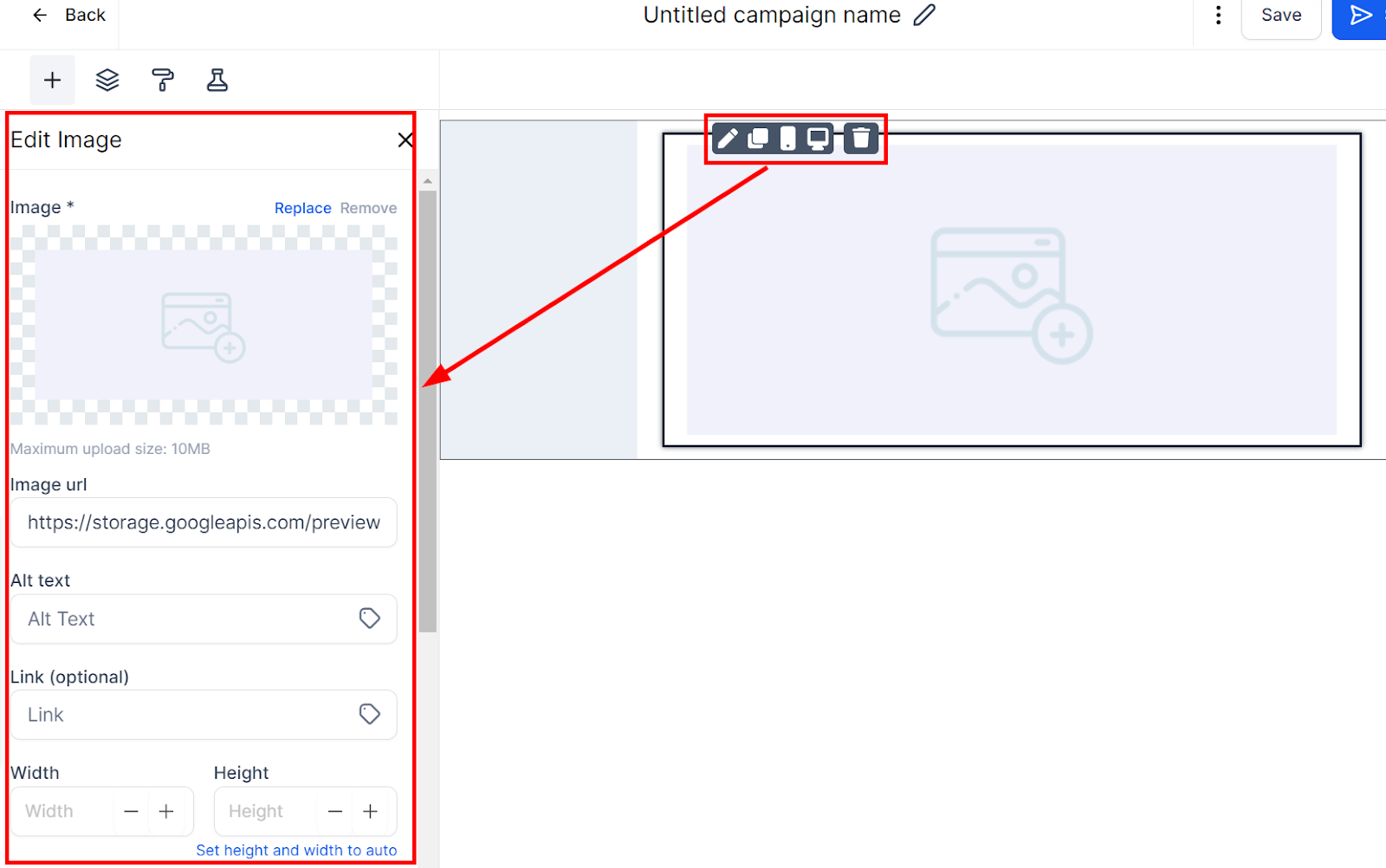 Edit image element