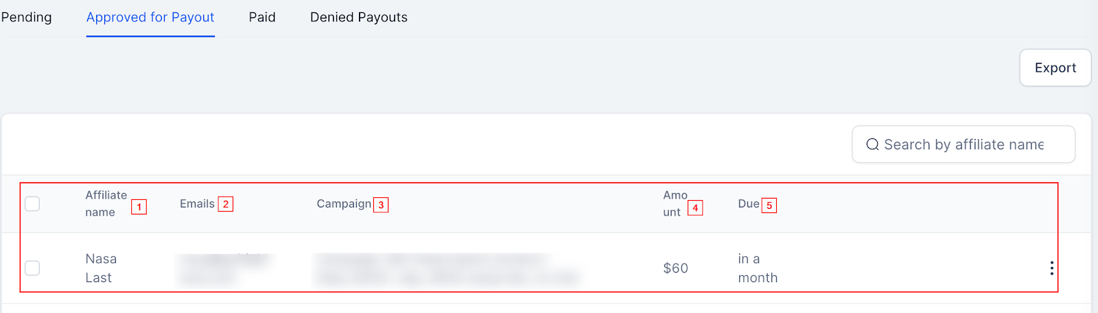 View approved payout list