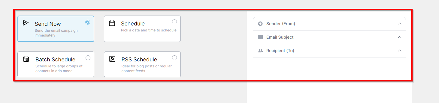 Select a sending option