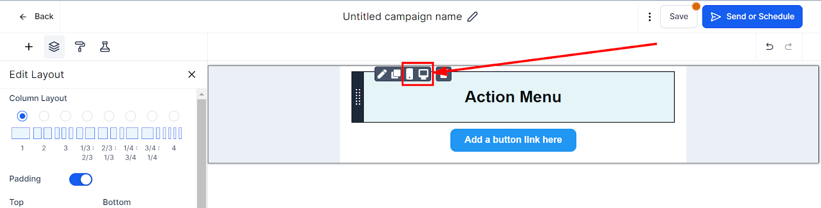 Click to decide which device gets visibility of the block