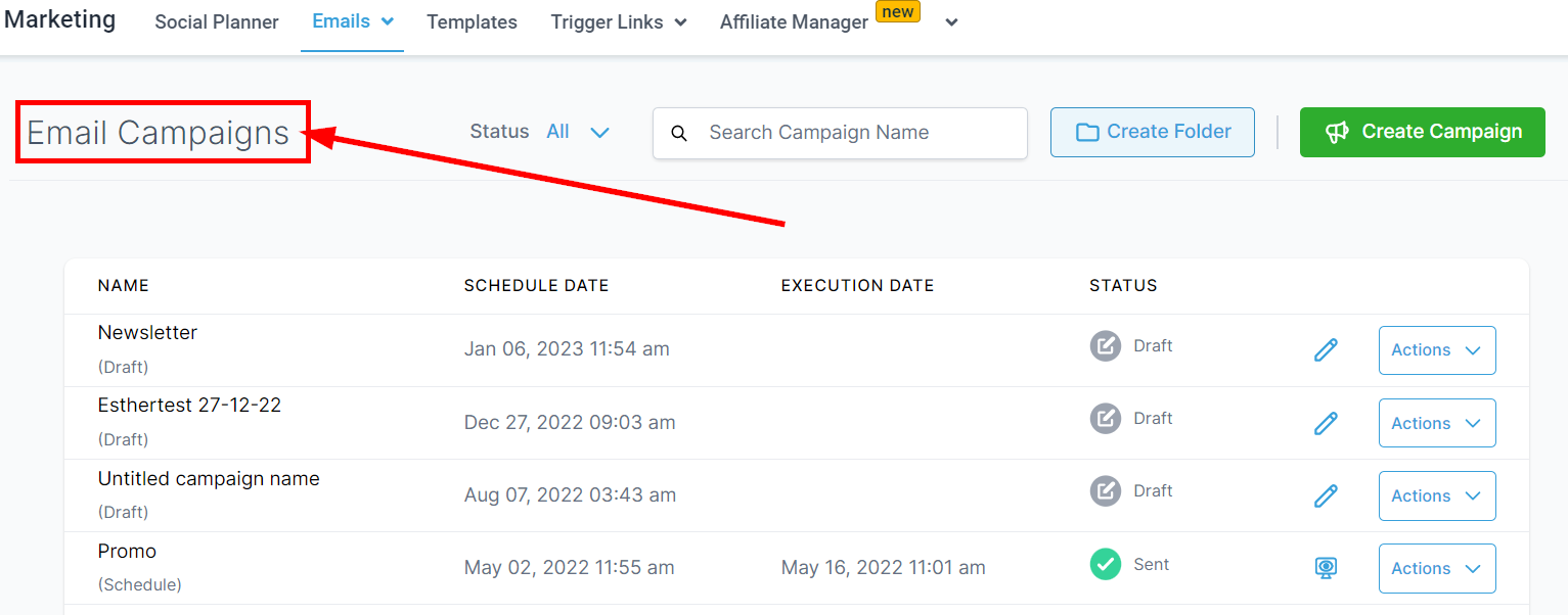 Email campaign overview