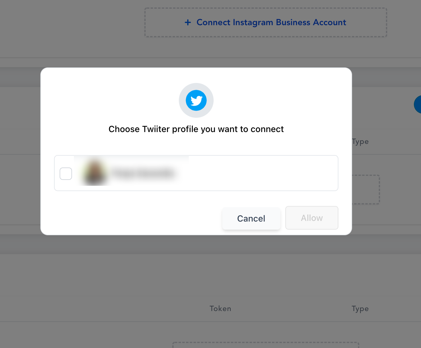Choose account