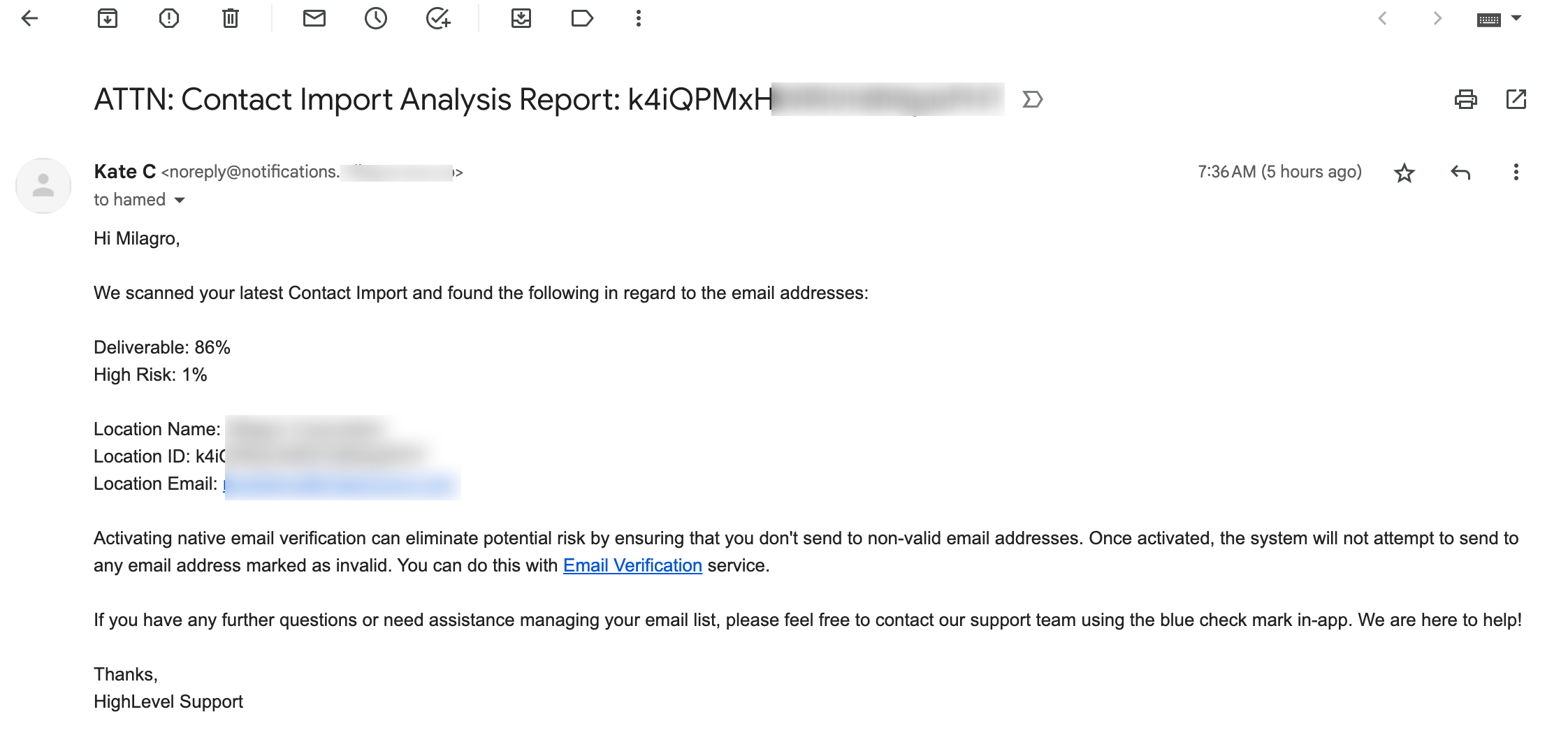 Email Sample
