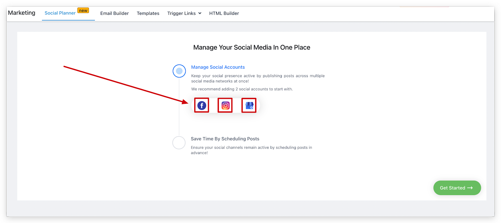 Connect social media accounts