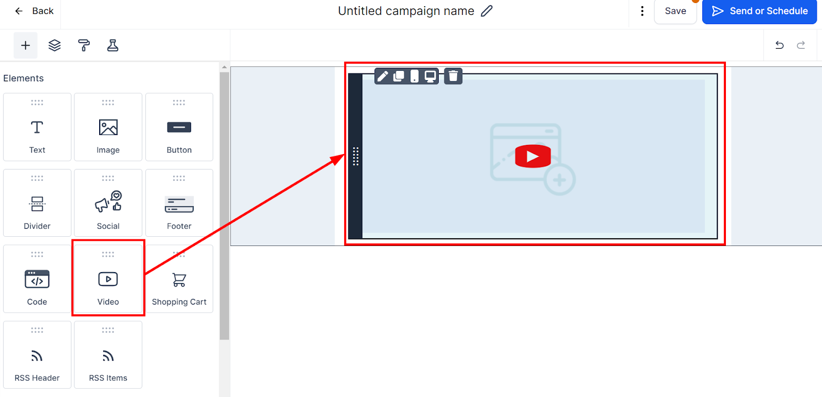 Drag and drop the video element