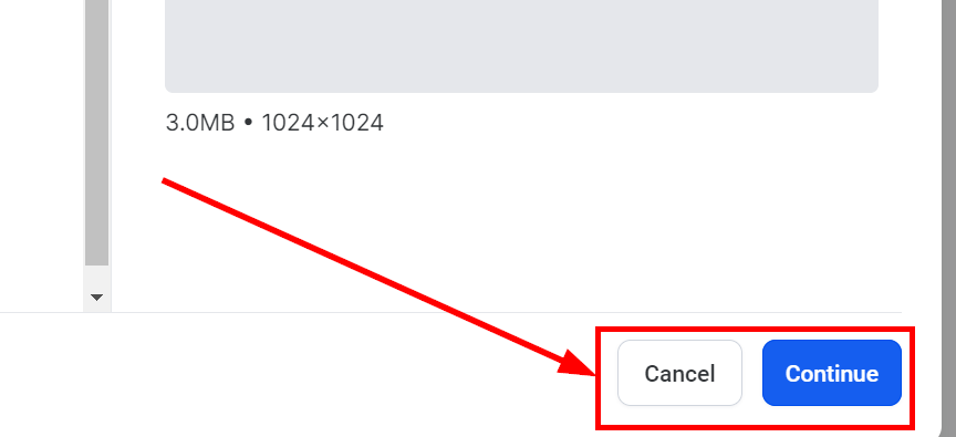 Cancel or continue
