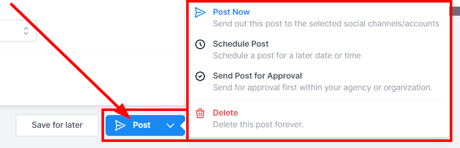 Click on the Post button