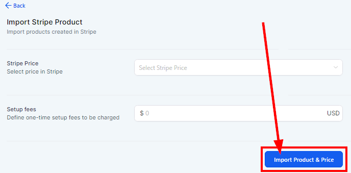 Import product and price