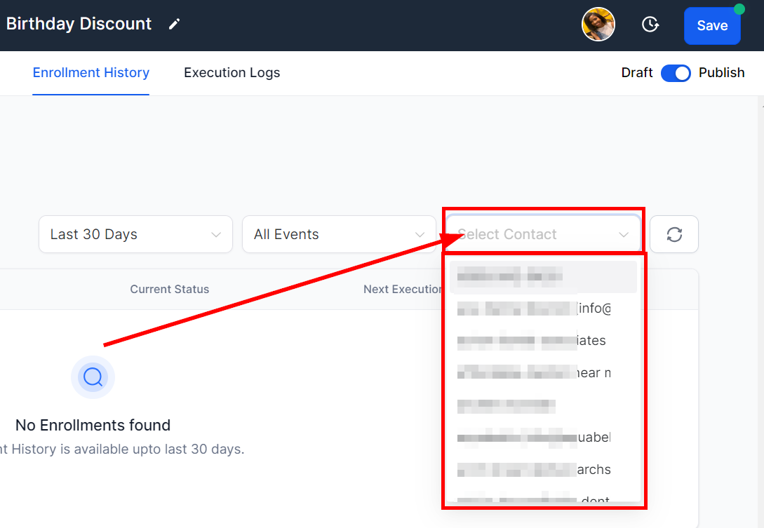 Search using contacts