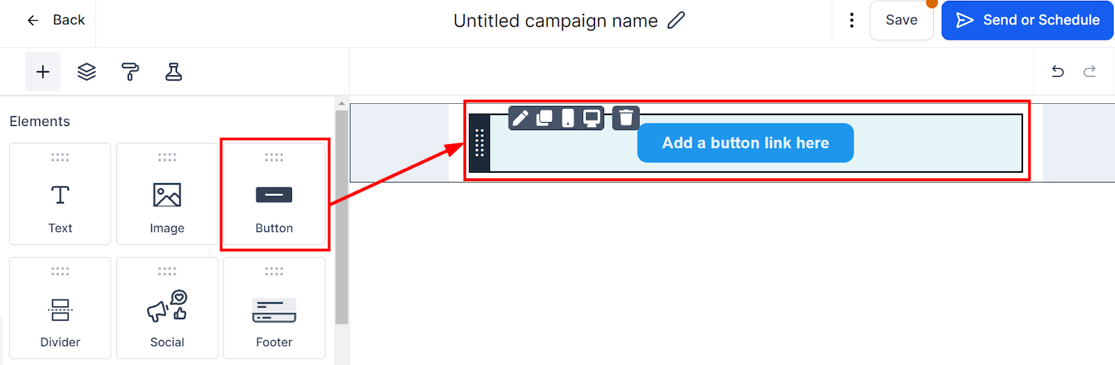 Drag and drop to add the divider element