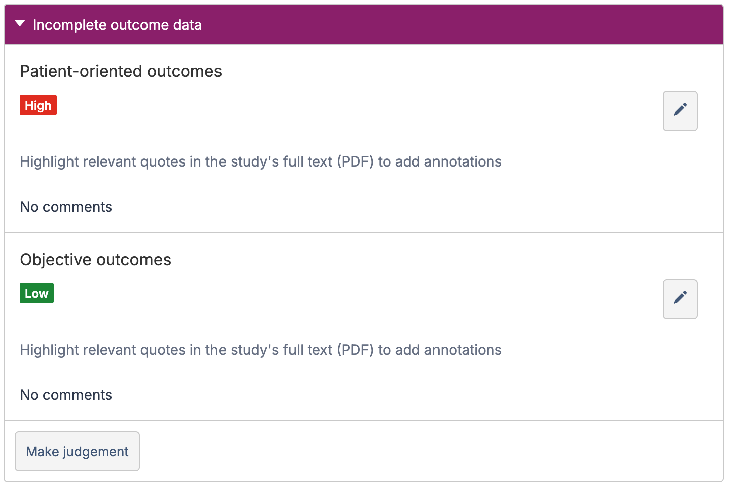 Outcome groups in QA form.png