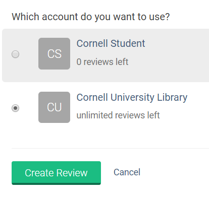 Which account do you want to use? Personal or Institutional