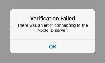 Error Connecting Apple ID, Verification Failed. How-To Fix