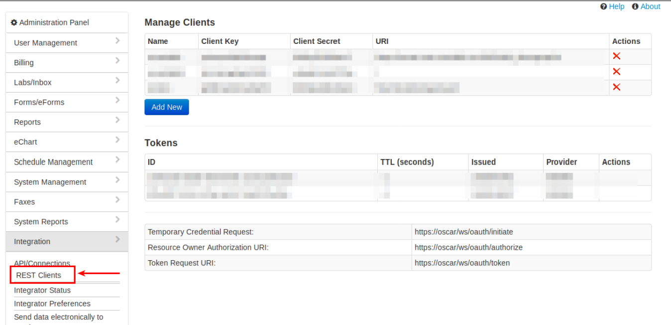Add REST client in Oscar.
