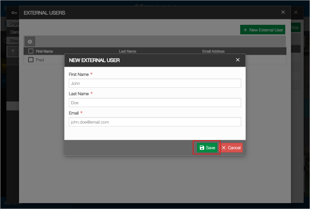 Save External User