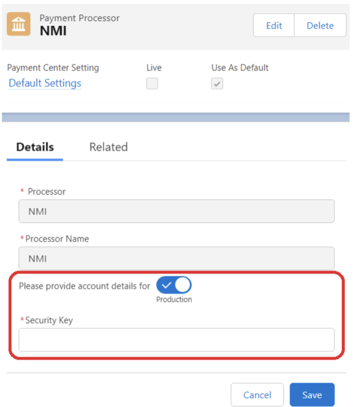 NMI Setup