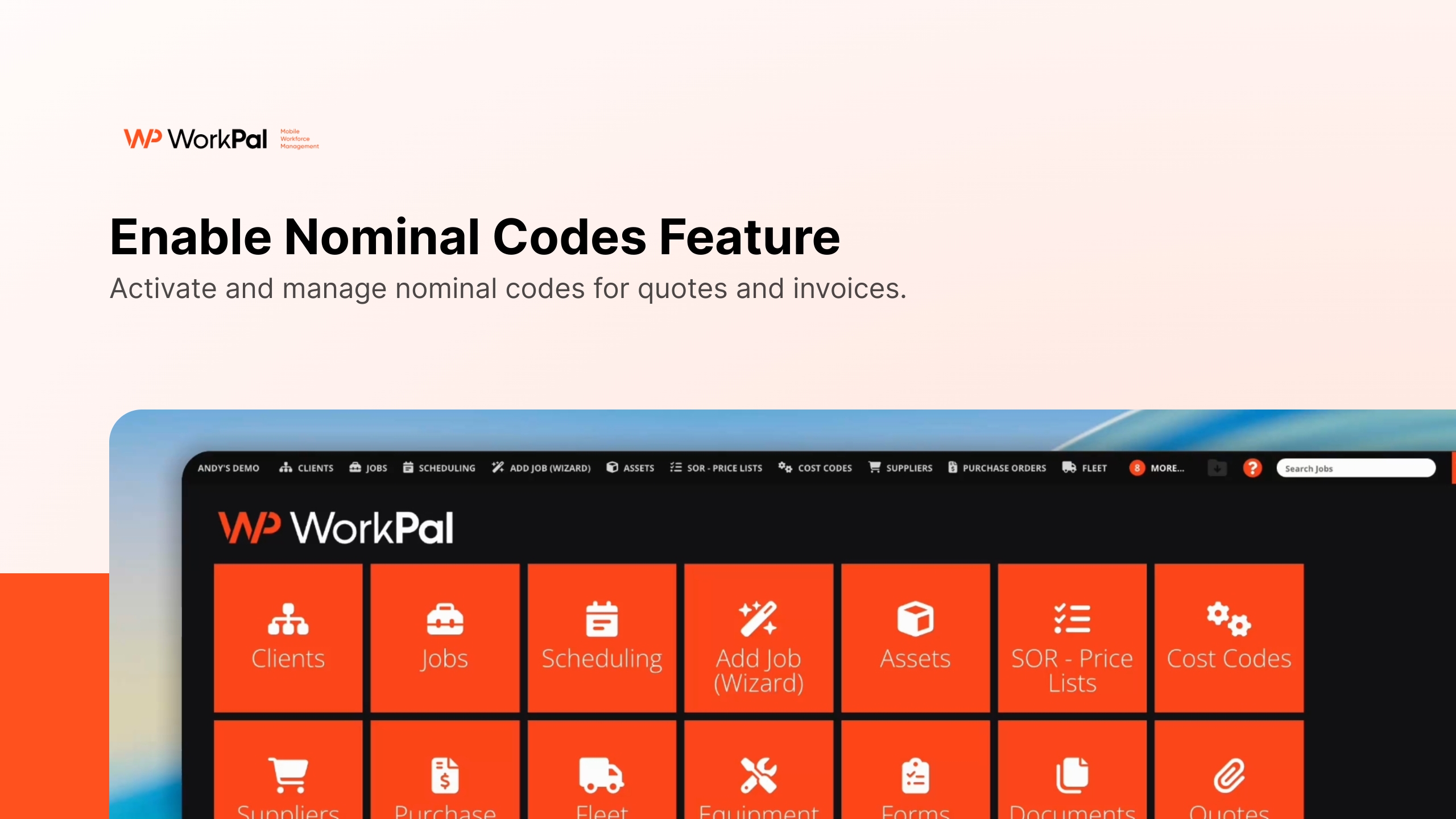 Enable Nominal Codes on WorkPal