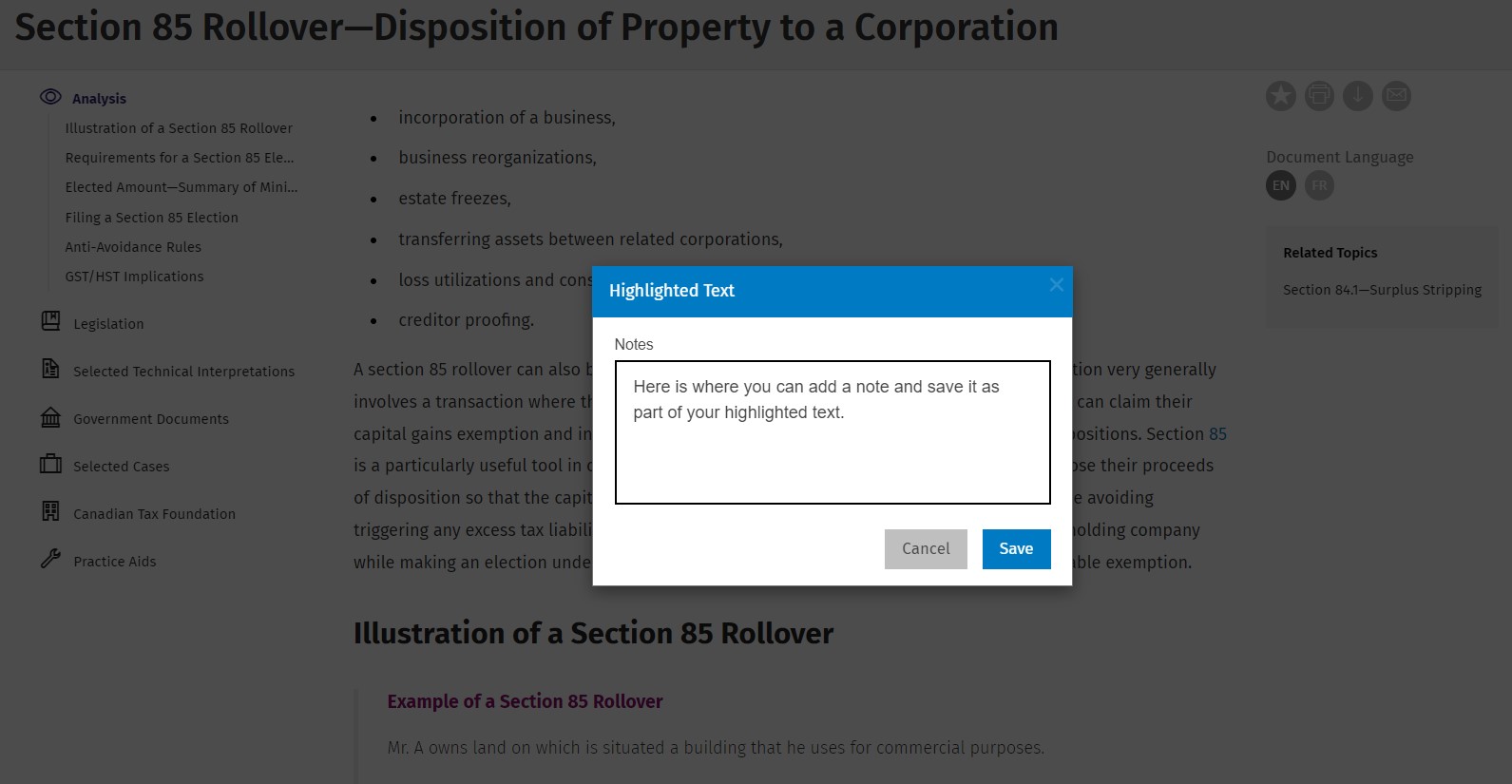 Adding highlights & notes to your documents