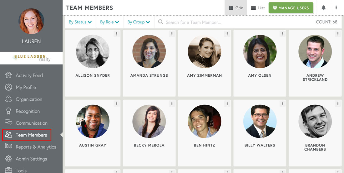 changing a users roles in employee engagement software