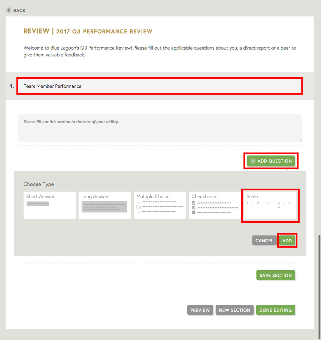creating a performance review template for annual performance review