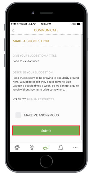 use employee engagement mobile app to send employee communication