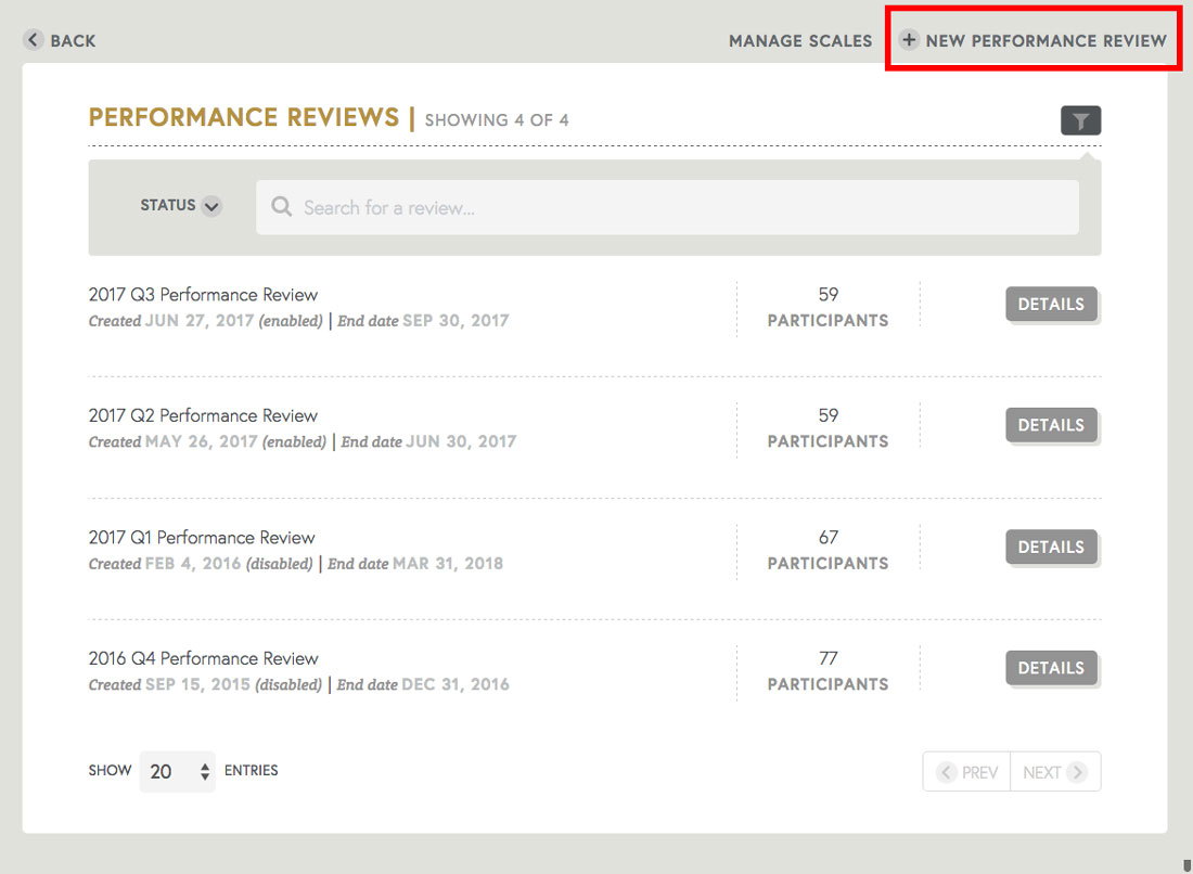creating a copy of employee performance review templates