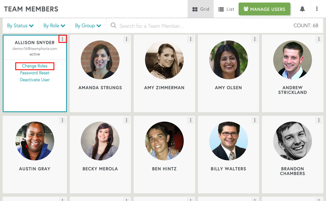 employee engagement platform that offers different employee roles