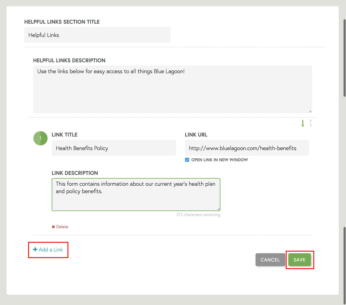 organization page for employee engagement software setup now complete