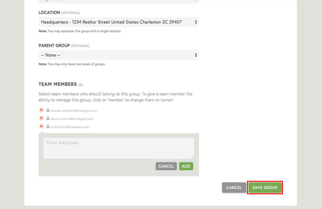 tracking employee recognition through the use of groups