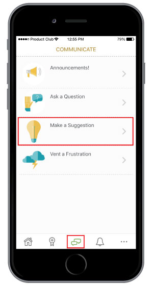 sending employee communication on employee engagement software mobile app