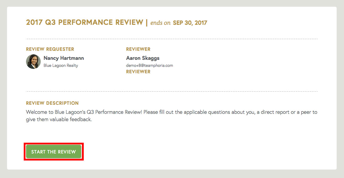 performance review software description page of employee review