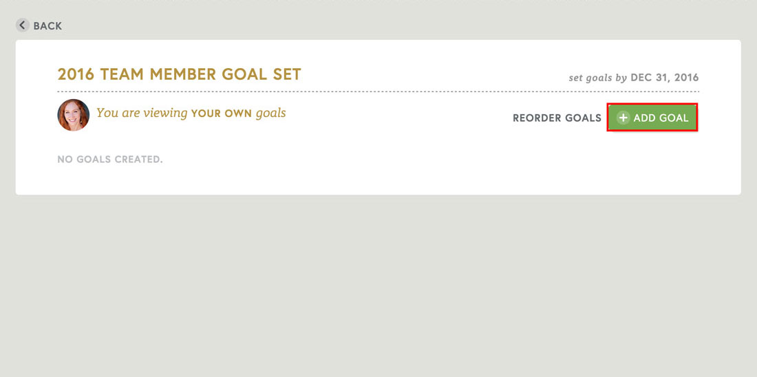 adding employee goals in performance management section