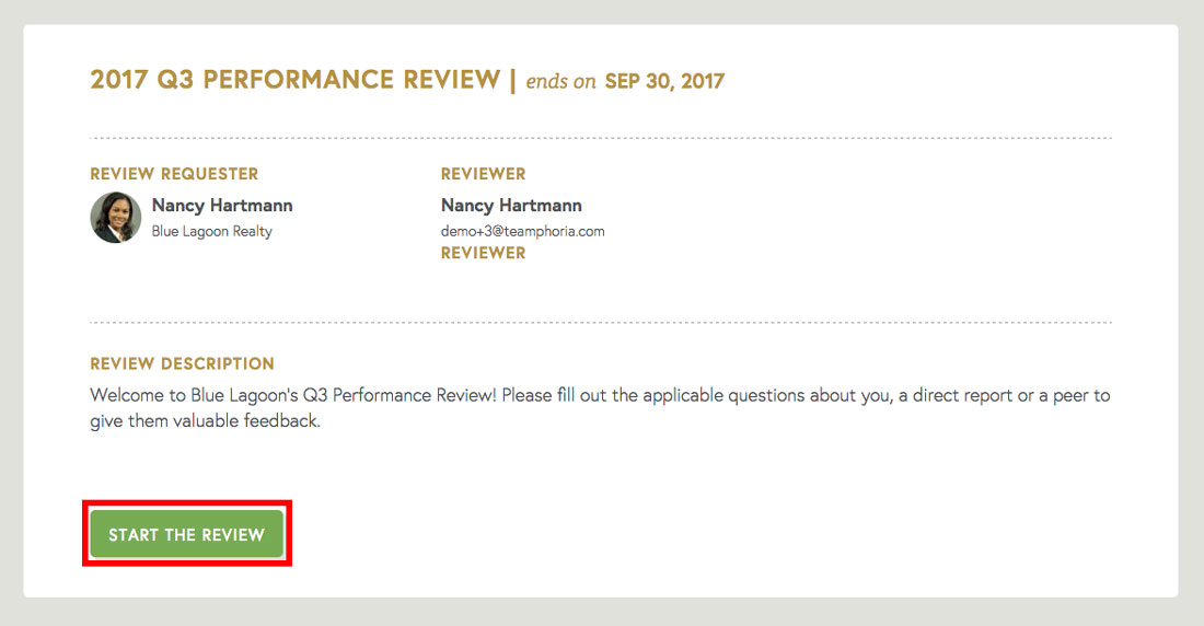performance review form description page