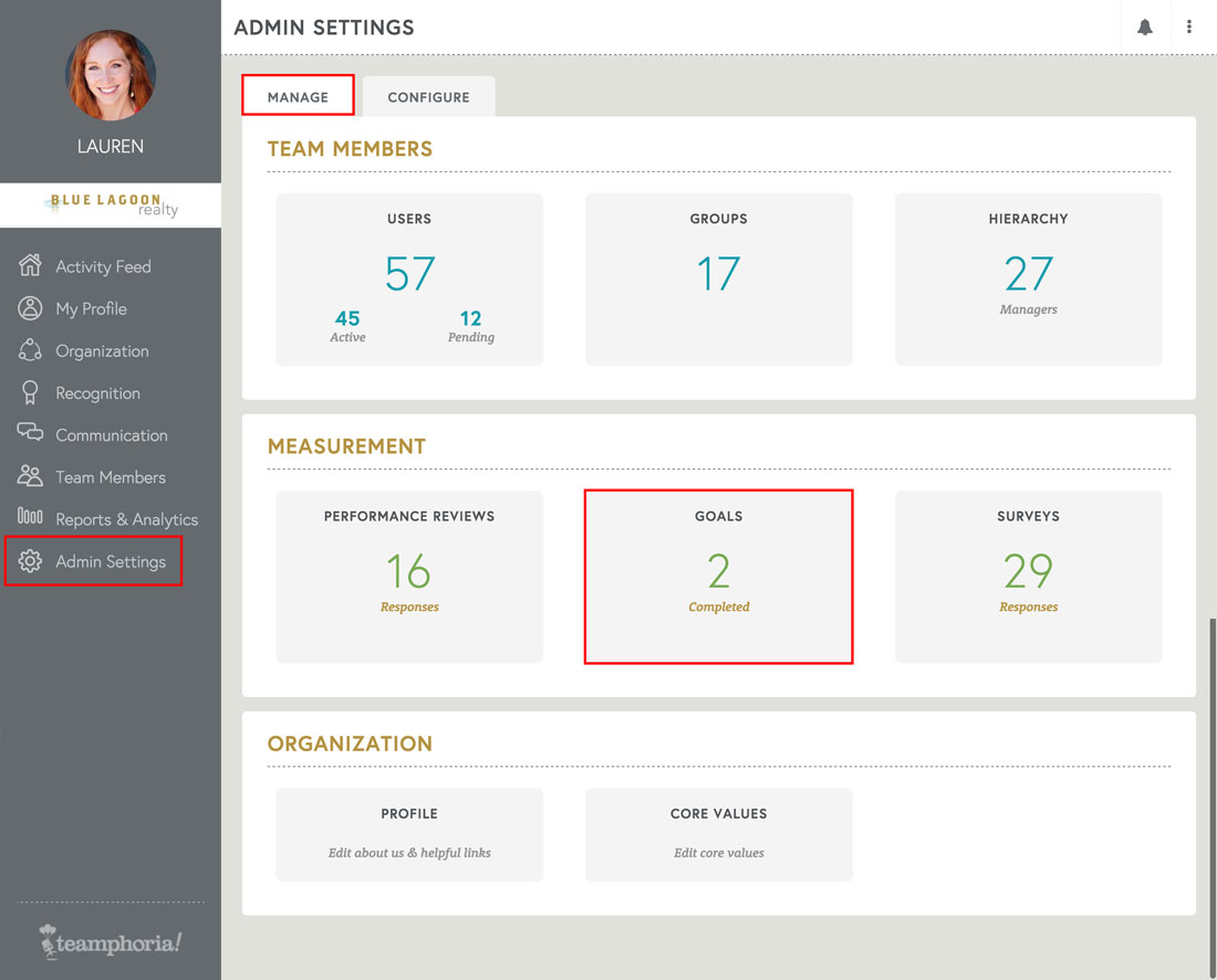 free employee review software that offers employee and organization goals
