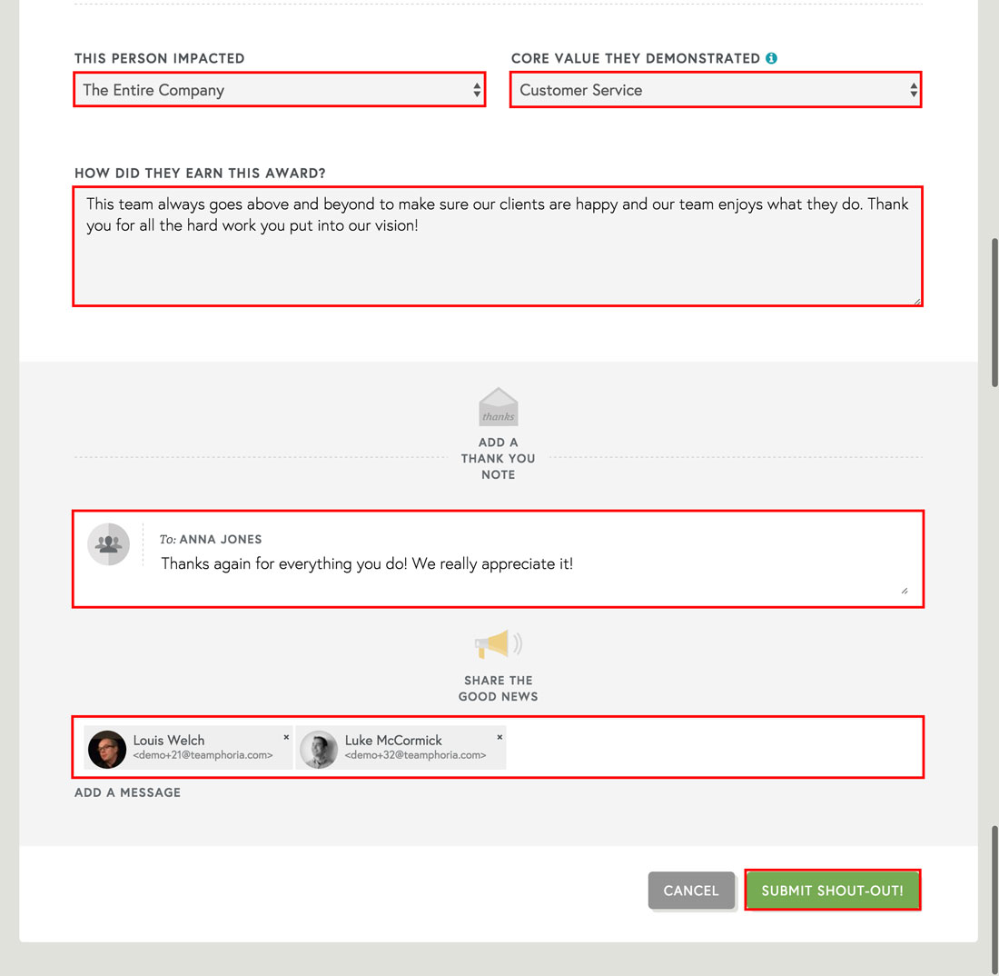 external employee recognition completed submission