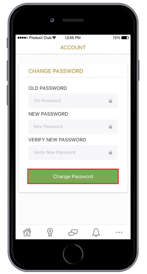 updating your password on employee engagement mobile app