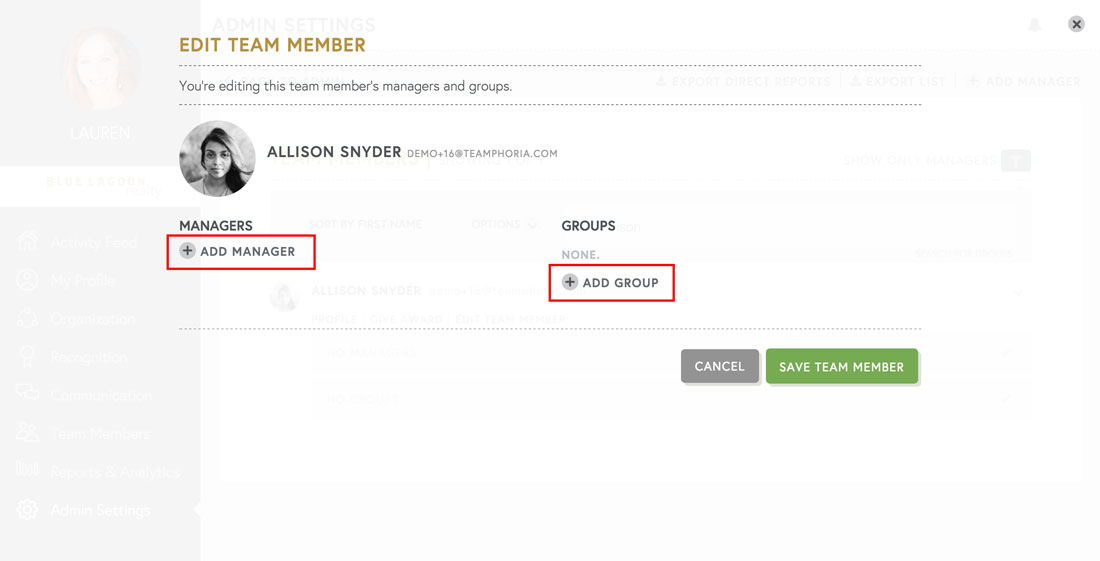 managers can use employee profile for tracking employee recognition