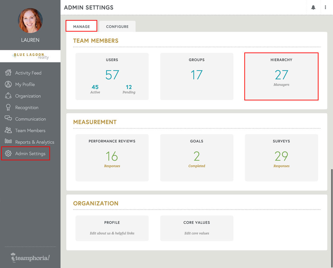 setting up employee manager relationship for annual performance reviews