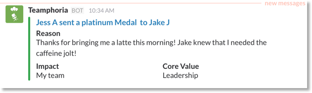 employee recognition platinum medal example