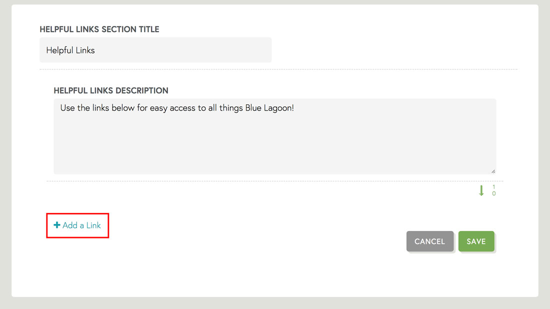 employee engagement software adding external links